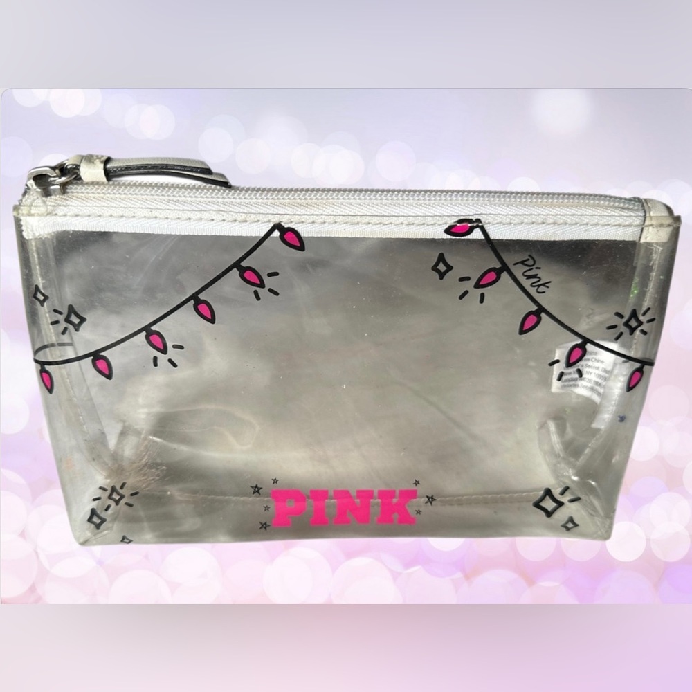Victoria’s Secret PINK Clear “Lights” Zip Cosmetic Bag